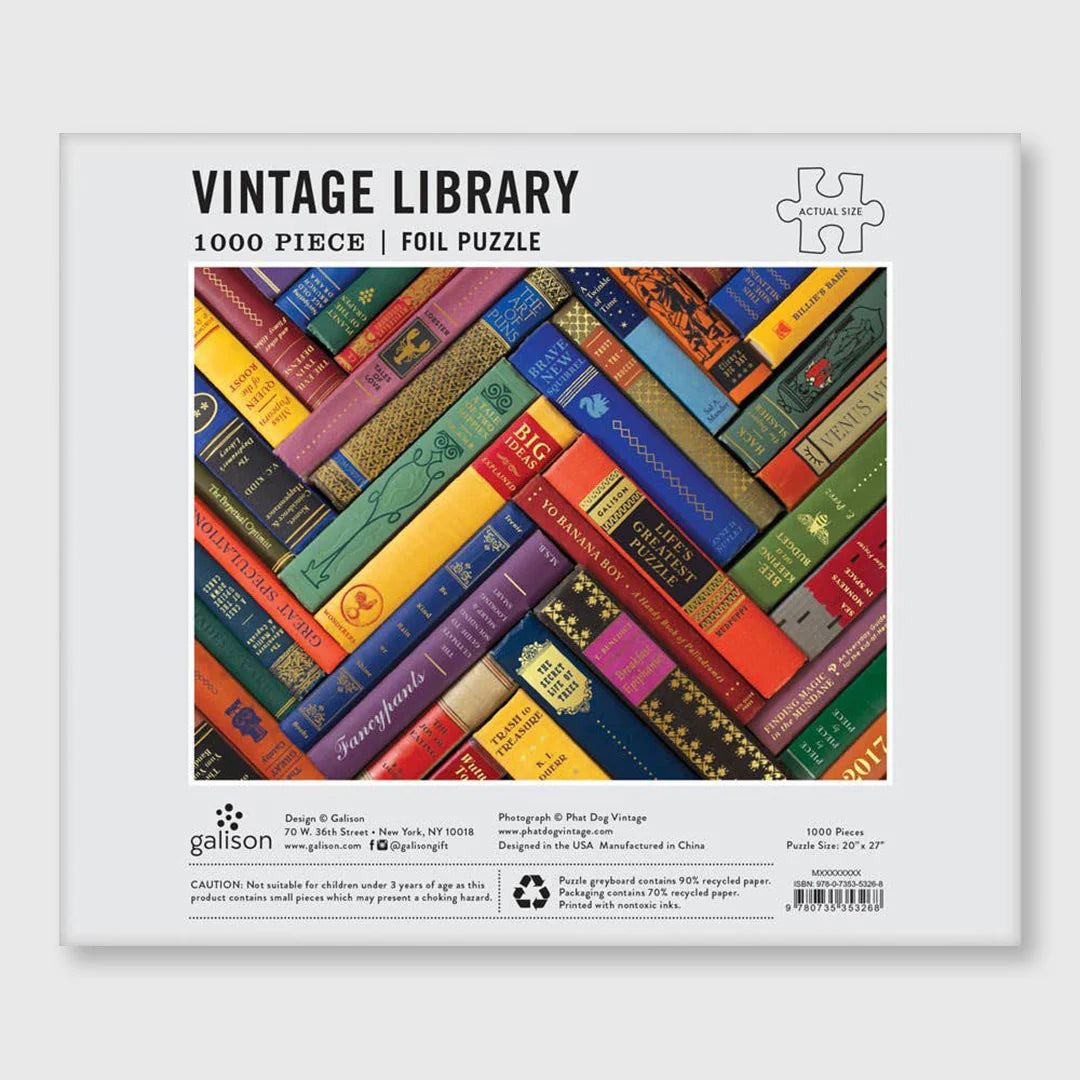 Library Puzzle Prontable Vintage Library Foil Puzzle (1,000 Pieces) – The Library Marketplace