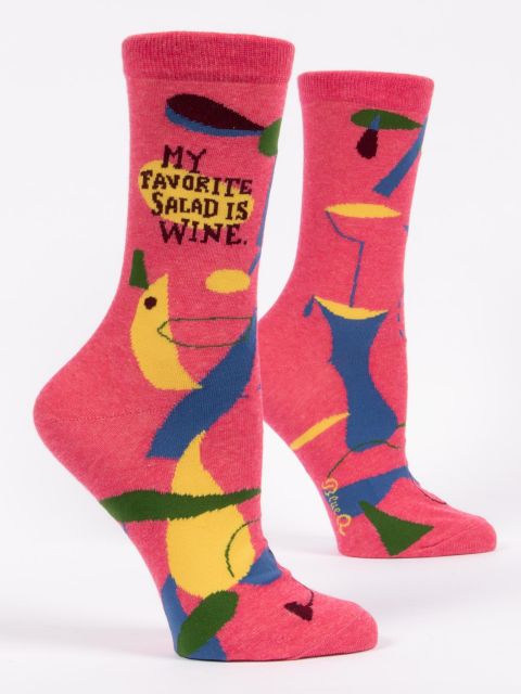 My Favourite Salad is Wine Crew Socks