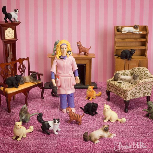 Crazy Cat Lady Action Figure-Action Figure-Archie McPhee-The Library Marketplace