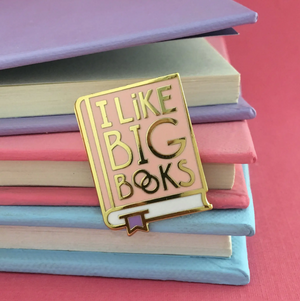 I Like Big Books enamel pin