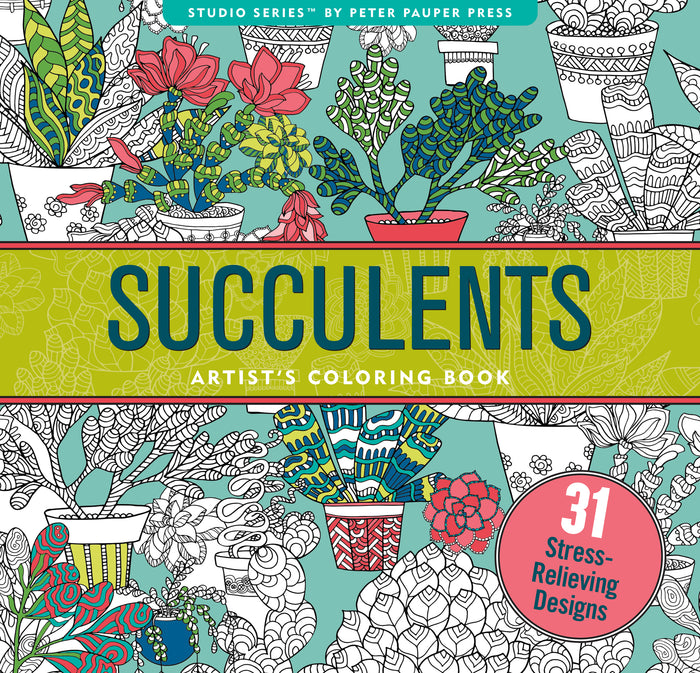 Succulents Adult Colouring Book