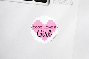 Code Like a Girl Techie Sticker