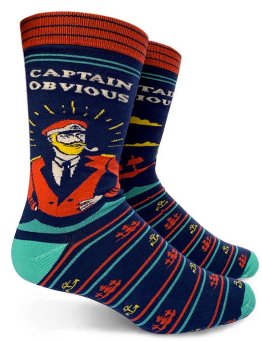 Captain Obvious Mens Crew Socks