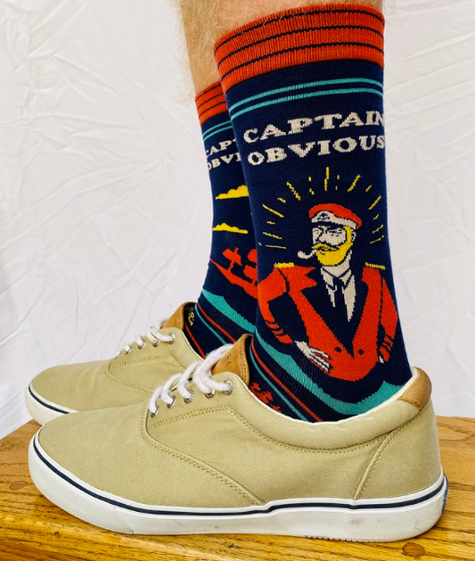 Captain Obvious Mens Crew Socks