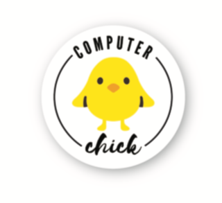 Computer Chick Techie Sticker