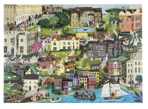 The World of Jane Austen : A Jigsaw Puzzle with 60 Characters and Great Houses to Find