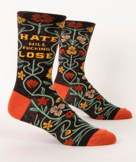 Hate Will F*cking Lose Men's Crew Socks