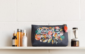 Superbloom Small Linen Cosmetic Bag