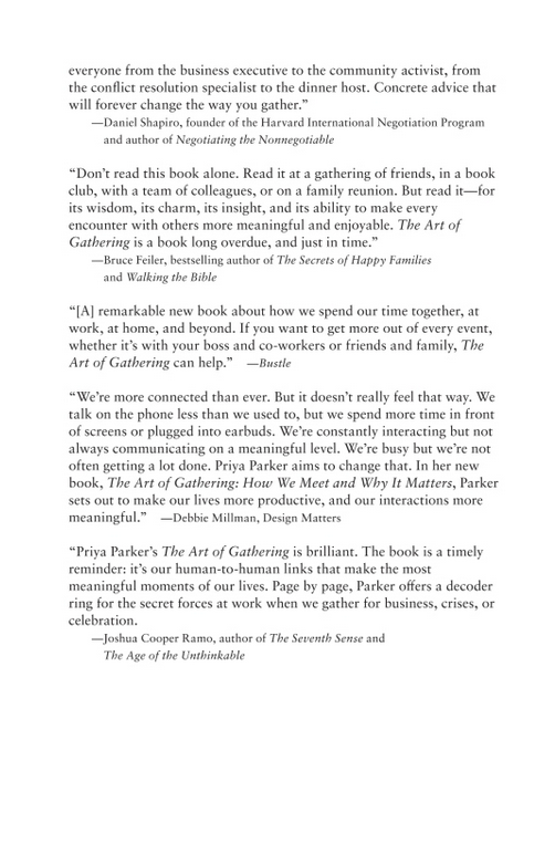 The Art Of Gathering: How We Meet And Why It Matters