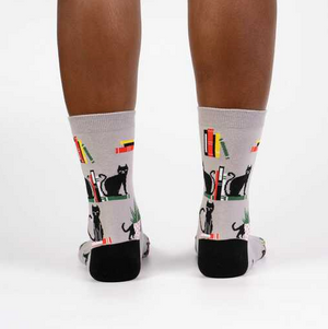 Booked for Meow Women's Crew Socks
