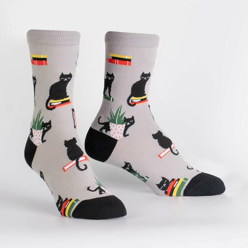 Booked for Meow Crew Socks