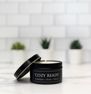 'Cozy Reads' 6 oz Bookish Tin Candle