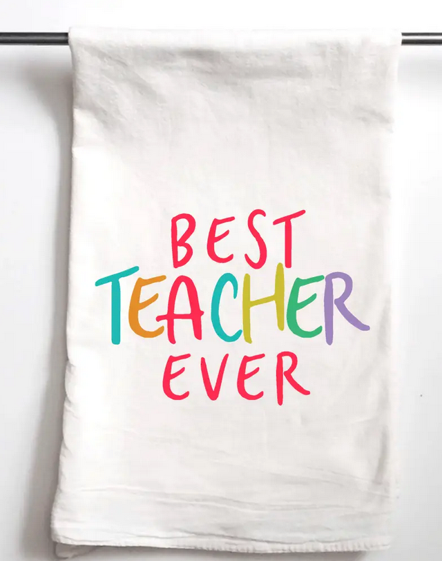 Best Teacher Ever New Colorblock | Gift Towel