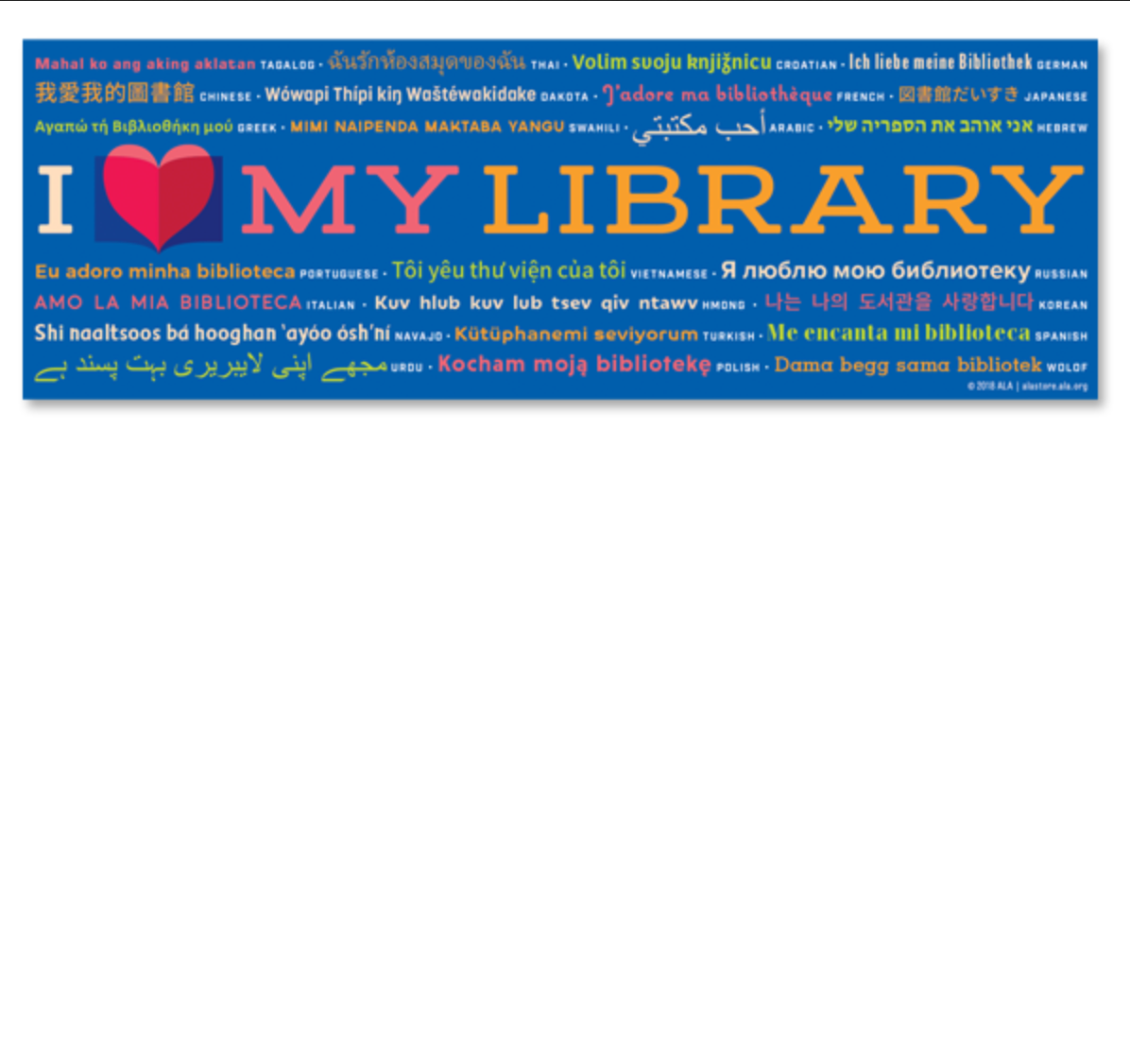 I Love My Library Bookmark