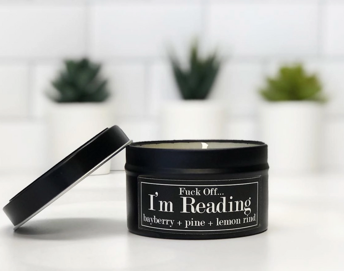 F... Off I'm Reading 6oz Tin Soy Candle