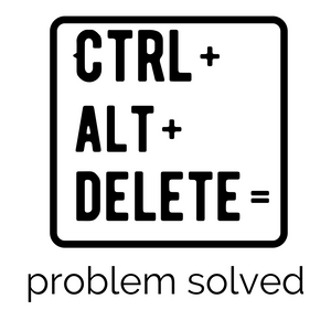 Ctrl+Alt+Delete = Problem Solved Techie Sticker