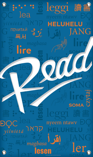 Blue Multilingual Read Banner