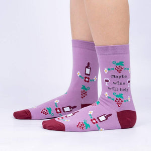 Maybe Wine Will Help Women's Crew Socks