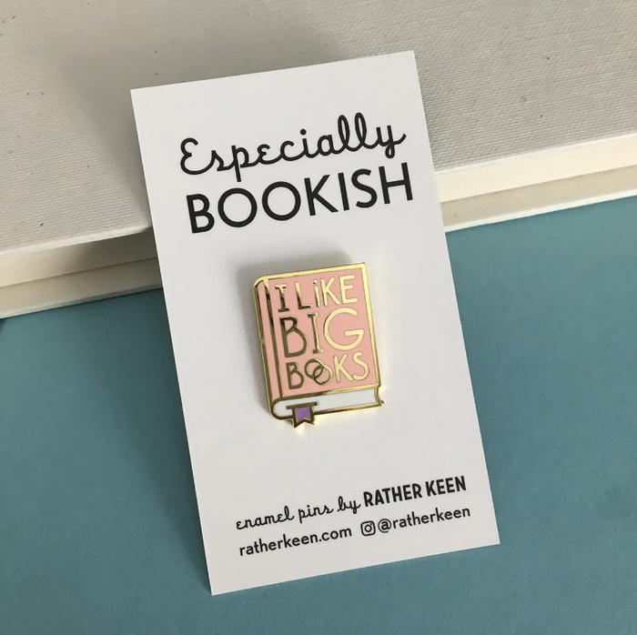 I Like Big Books enamel pin