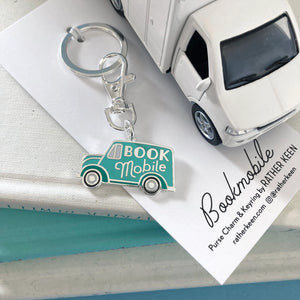 Bookmobile keychain - purse charm