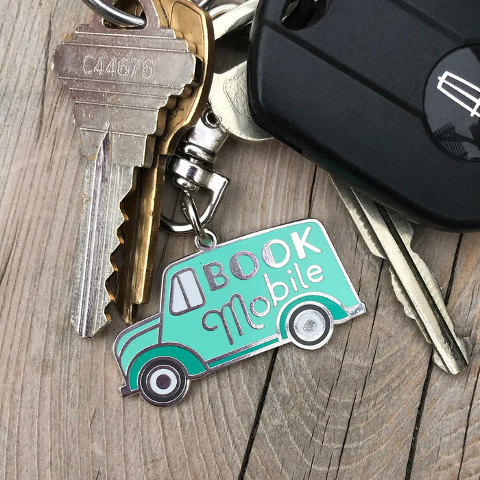 Bookmobile keychain - purse charm
