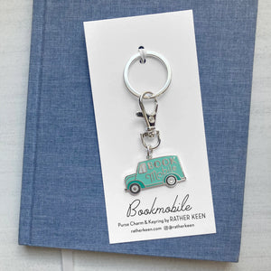 Bookmobile keychain - purse charm