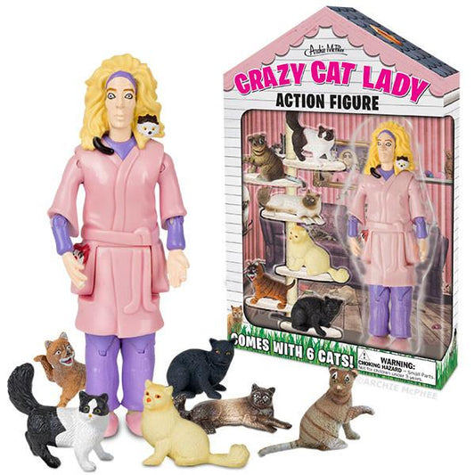 Crazy Cat Lady Action Figure-Action Figure-Archie McPhee-The Library Marketplace