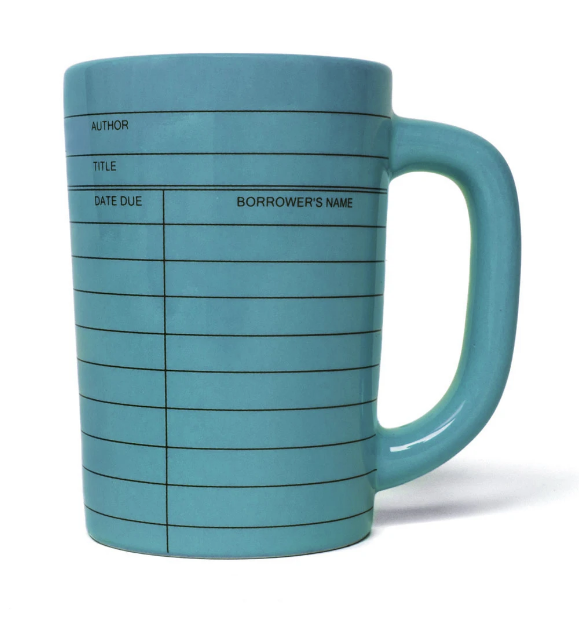 Library Card Mug (Blue)