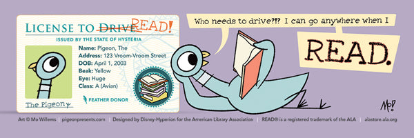 Pigeon's License Bookmark