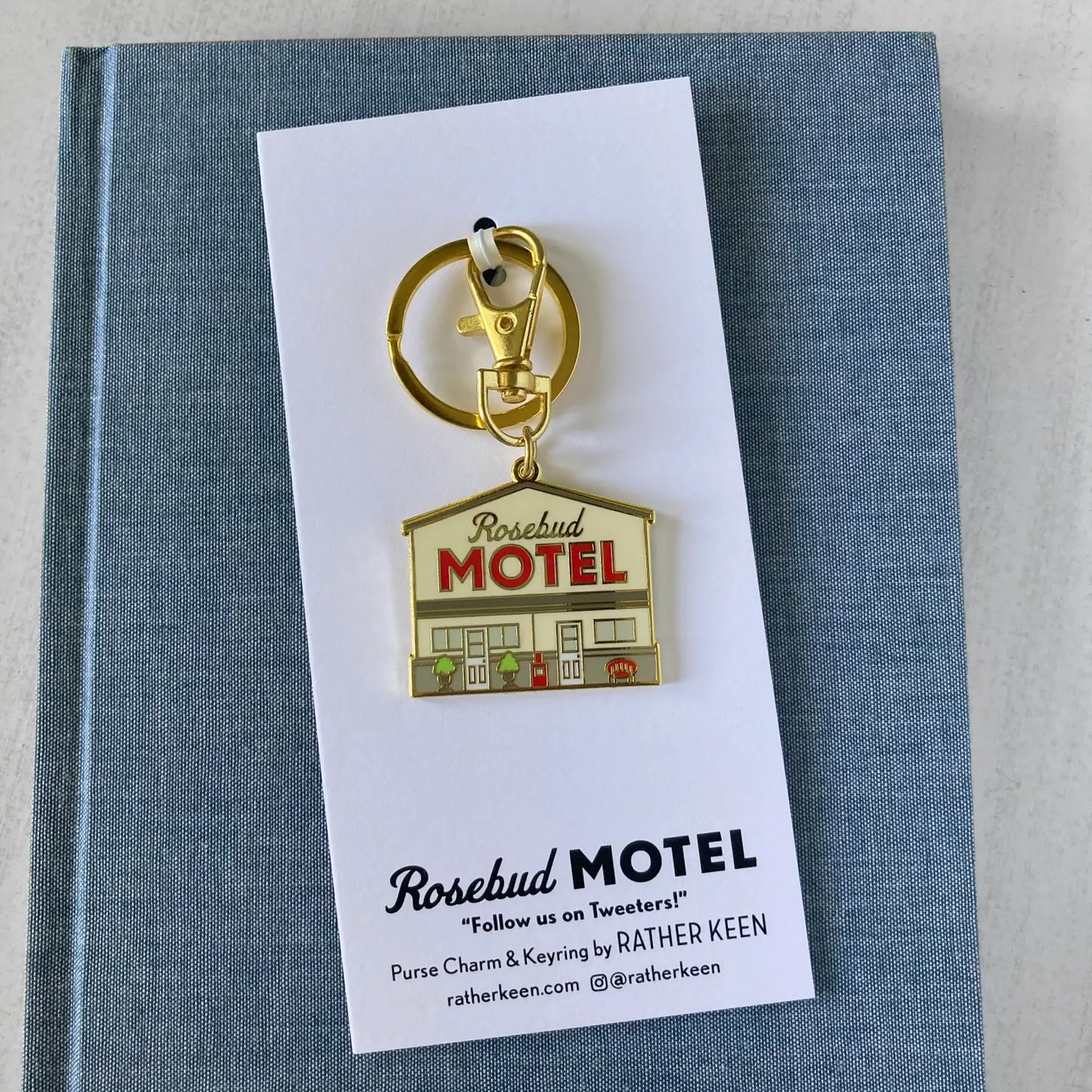 Schitt's Creek Rosebud Motel keychain / purse charm