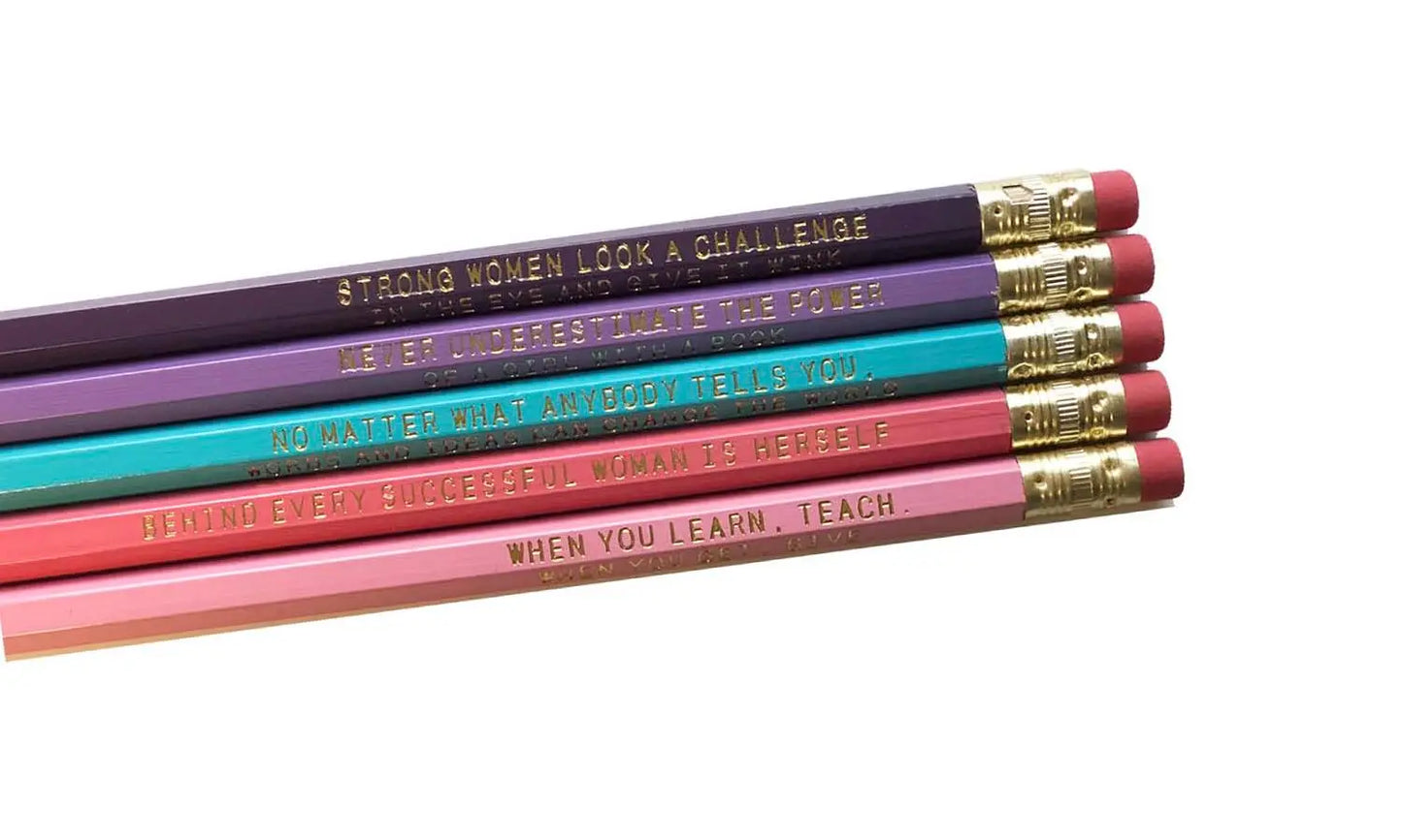 Strong Women Pencil Set Stocking Stuffer